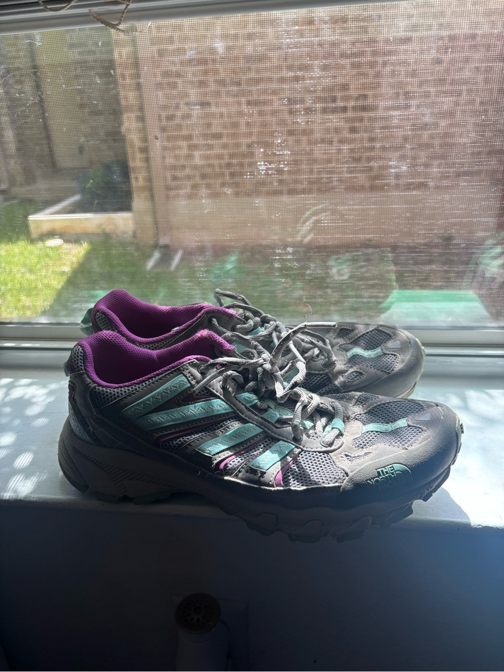 The North Face Women's Gray & Teal Trail Sneakers